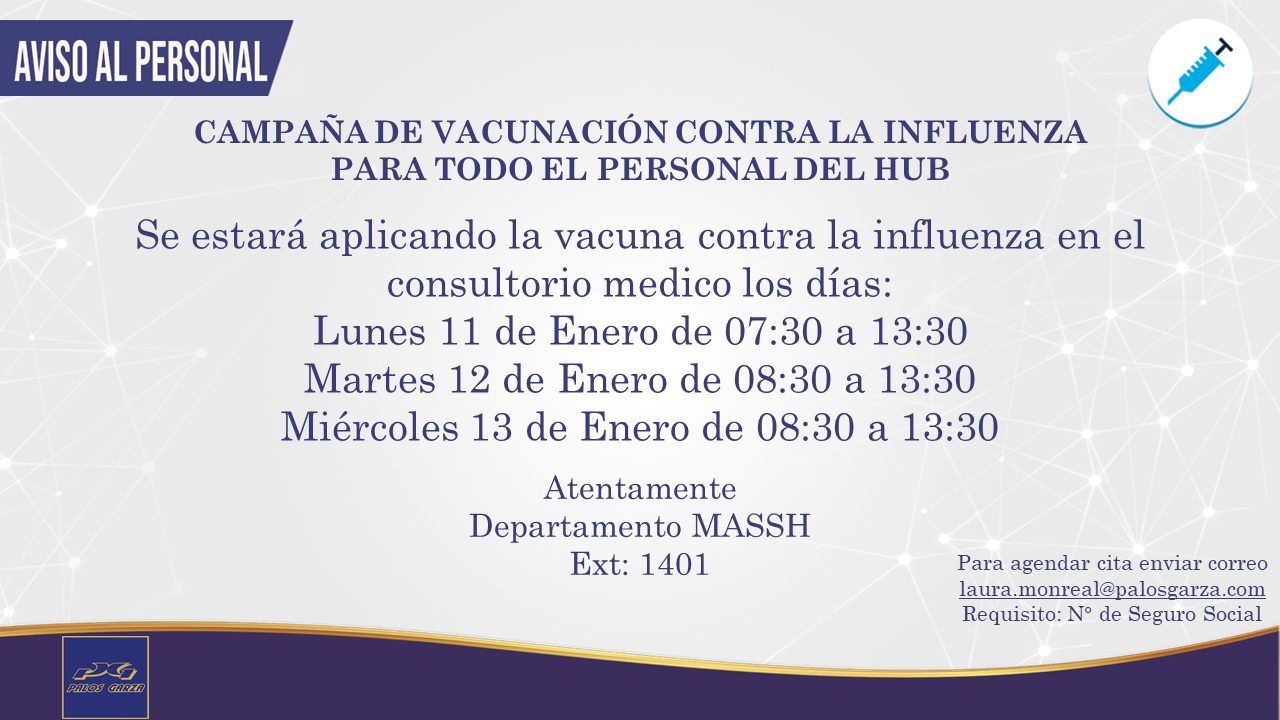 CAMPAÑA DE VACUNACIÓN CONTRA LA INFLUENZA.